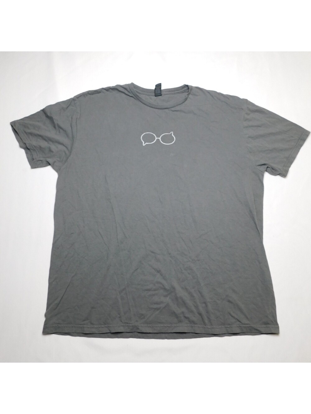 Gildan Softstyle Mens XL Gray T-Shirt Minimalist Eyeglasses Graphic Tee Short Sl